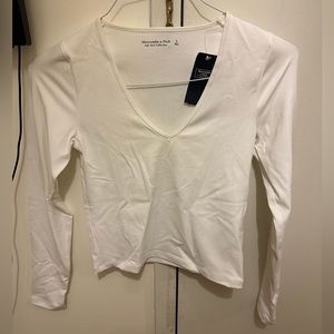 Abercrombie White Soft Collection Long Sleeve Shirt